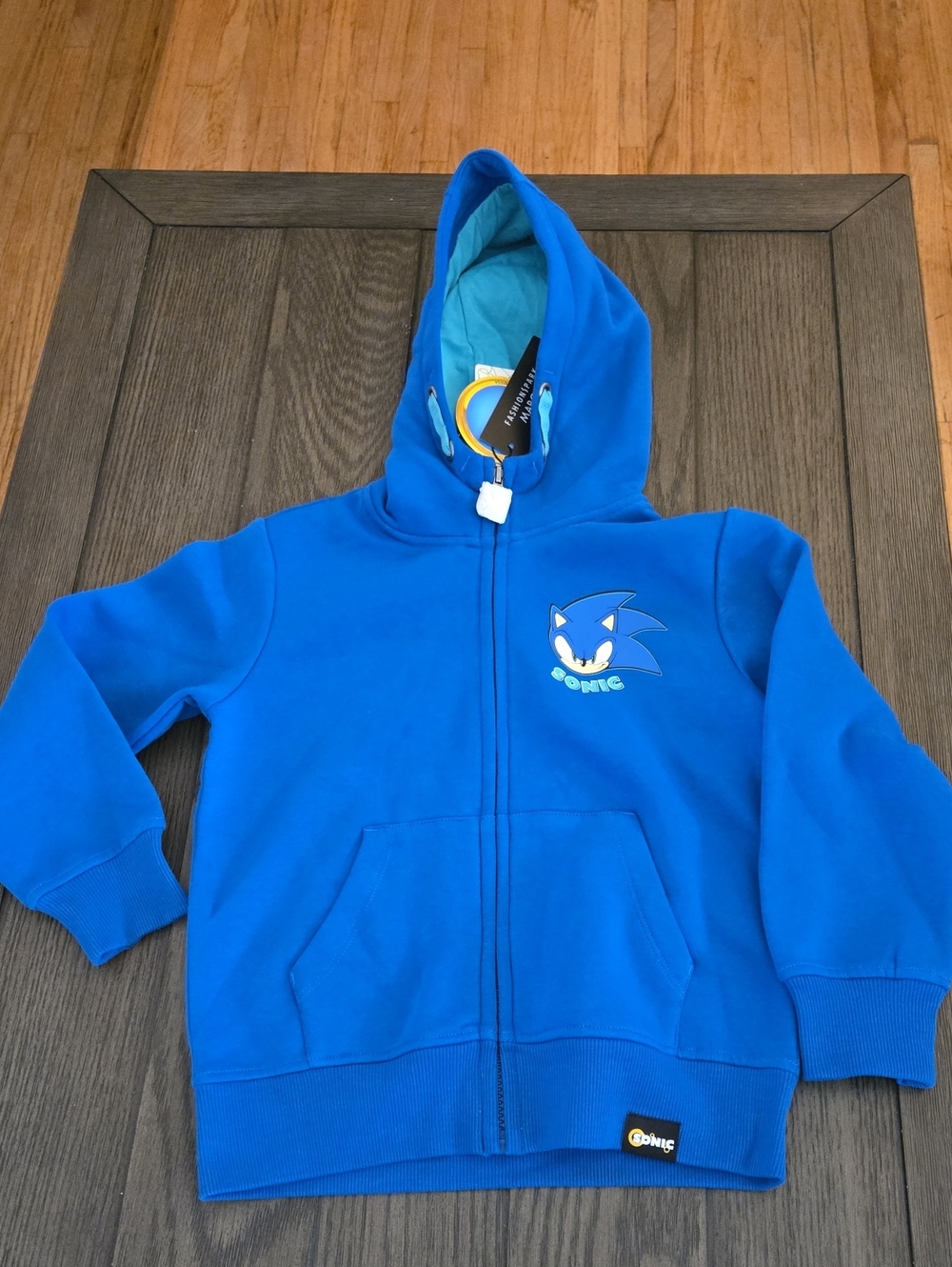 Kids Sonic Blue Full-Zip Hoodie with Hood, NWT.